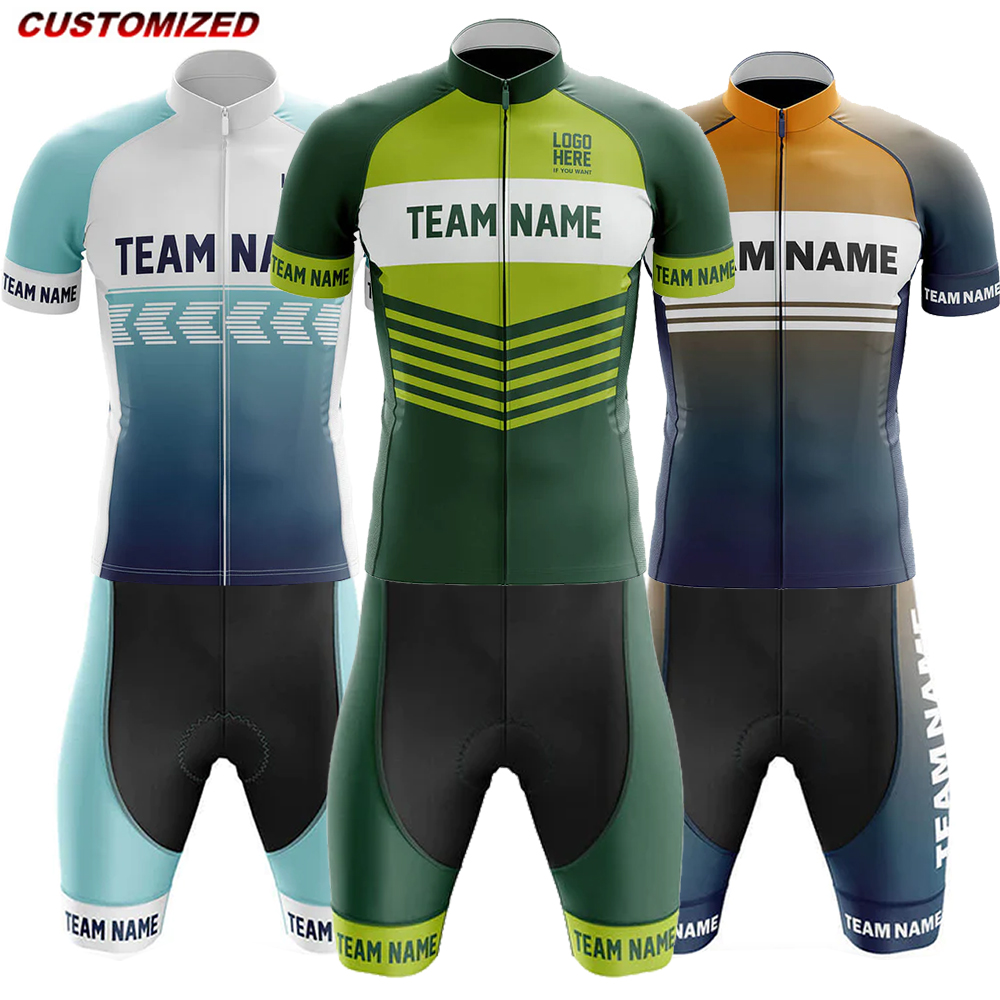 Summer Clothing Name - カスタマイズされたチーム名 (10) メンズ半袖サイクリングジャージセットマイヨ Ropa Ciclismo アウトドアスポーツ自転車服バイクシャツ