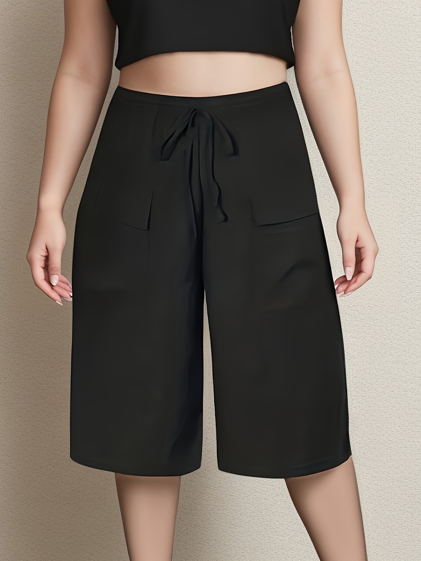 Summer Clothing For Plus Size Women - プラスサイズ 1XL-5XL 新しい女性のカジュアル 5 点ショーツポケット偽巾着女性服ビーチショーツ