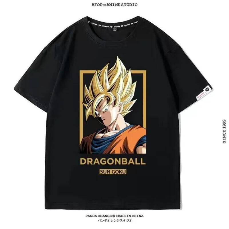 Japan Summer Festival Clothing - ドラゴンボール孫悟空綿半袖 Tシャツ男性夏ラウンドネックルーズトップスアニメコスプレサイヤ人祭りギフト