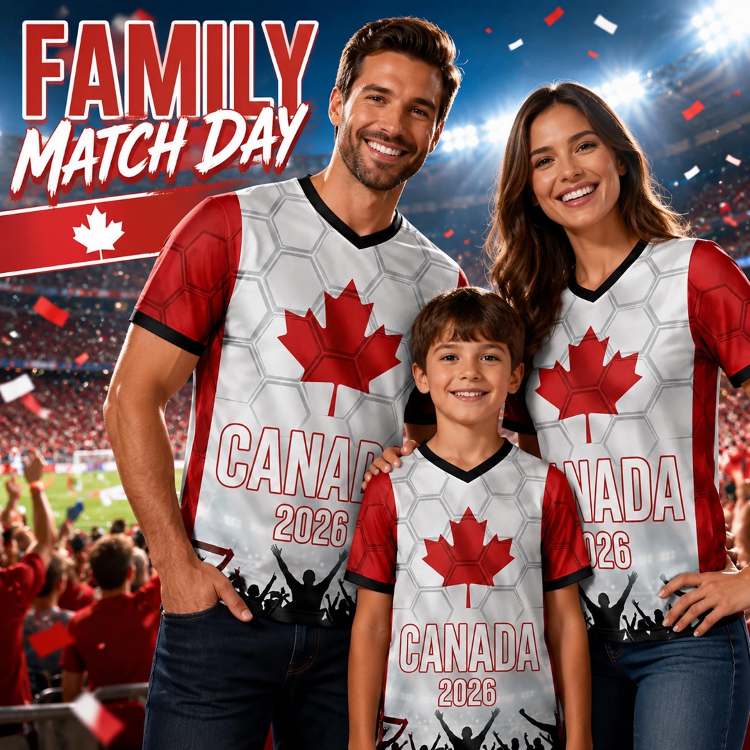 Summer Clothing Canada - 2026年カナダサッカーユニフォーム カナダファンアパレルギフト サッカーユニフォーム サマースポーツ メンズTシャツ 子供服Tシャツ