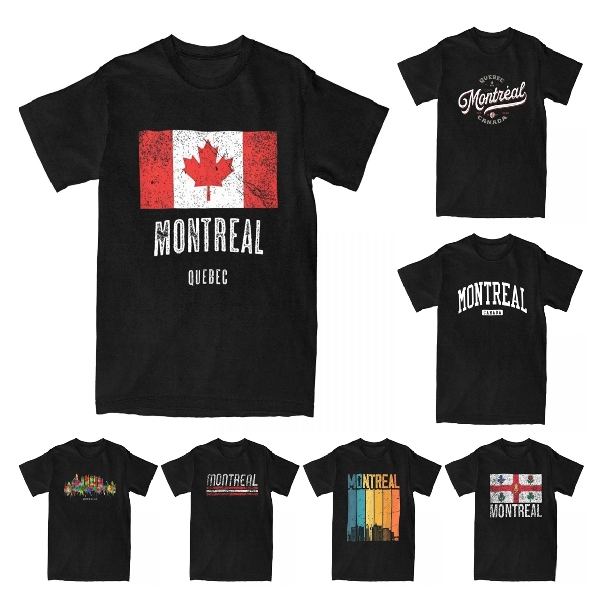 Summer Clothing Canada - 男性用の純綿のプリントTシャツ,カナダとカナダの旗のプリントが施された新しい服