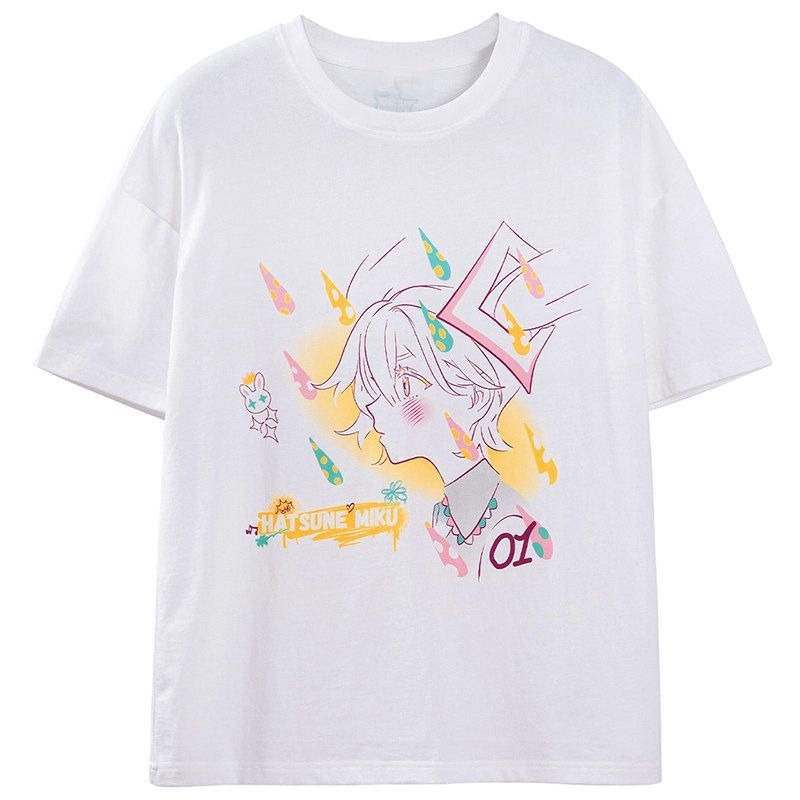 Japan Summer Festival Clothing - 新しい初音ミク Tシャツ半袖ミク男性と女性の夏のトレンドオールマッチカジュアルコットントップスフェスティバルギフト卸売
