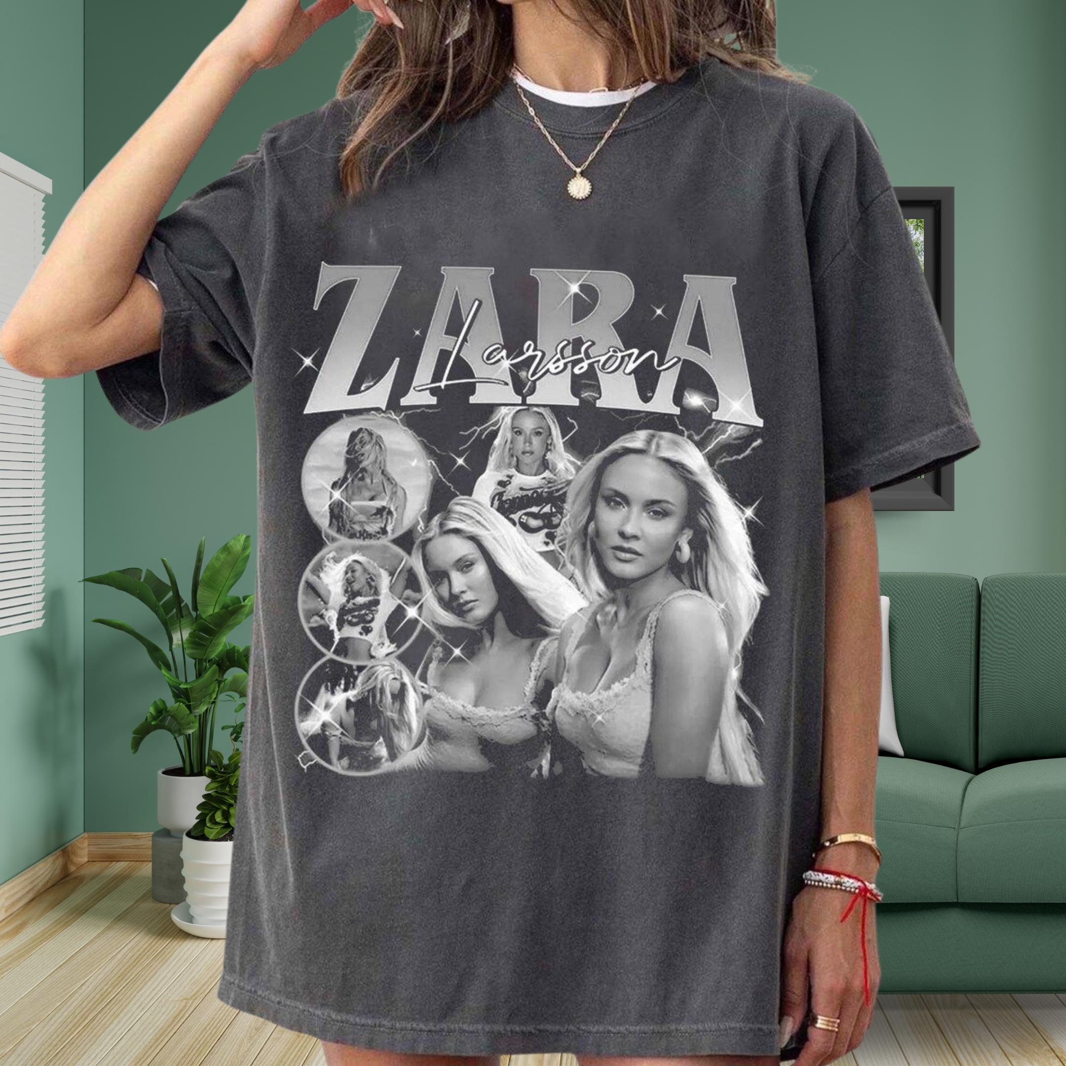 Zara Summer Clothing For Women - ザラ・ラーソンにインスパイアされた Tシャツ ポップミュージック ファンシャツ レトロな美的グラフィック Tシャツ