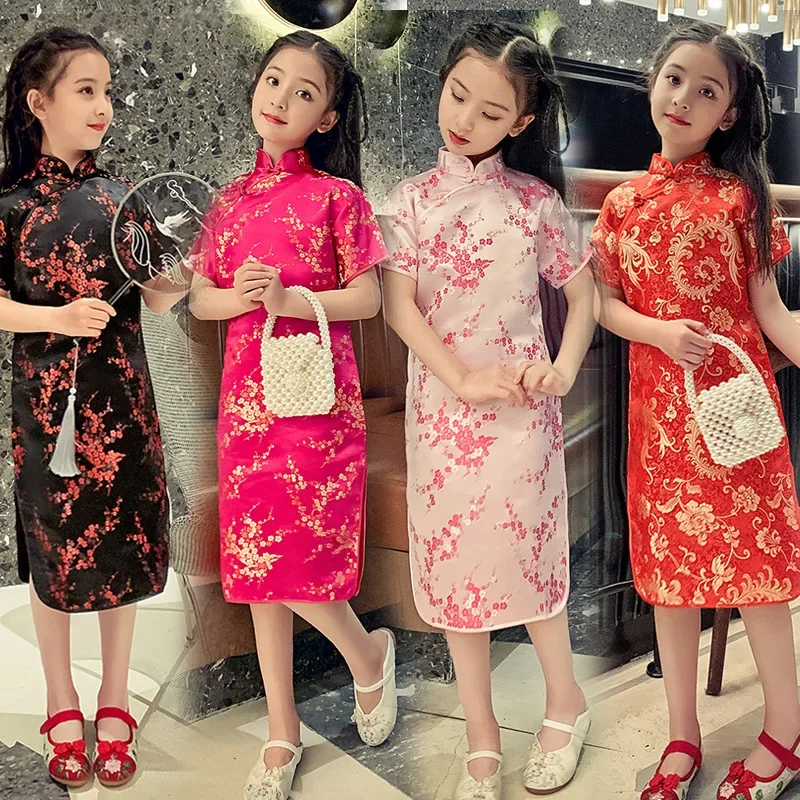 Summer Clothing Baby Girl - 夏の子供用チャイナドレス キッズ2024 女の子用モダンパーティードレス ファッションドレス ベスティドス 中華風ベビー袍