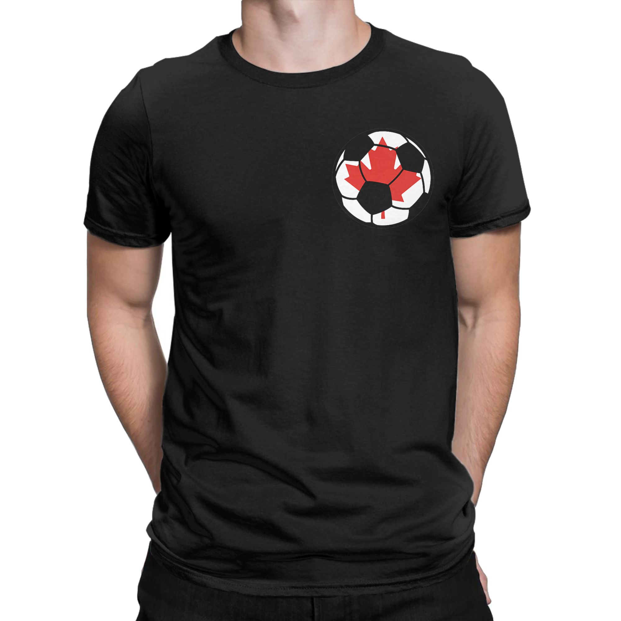 Summer Clothing Canada - カナダサッカーボールカナダ国旗メンズ Tシャツユニークな Tシャツ半袖 O ネック Tシャツ綿パーティー服