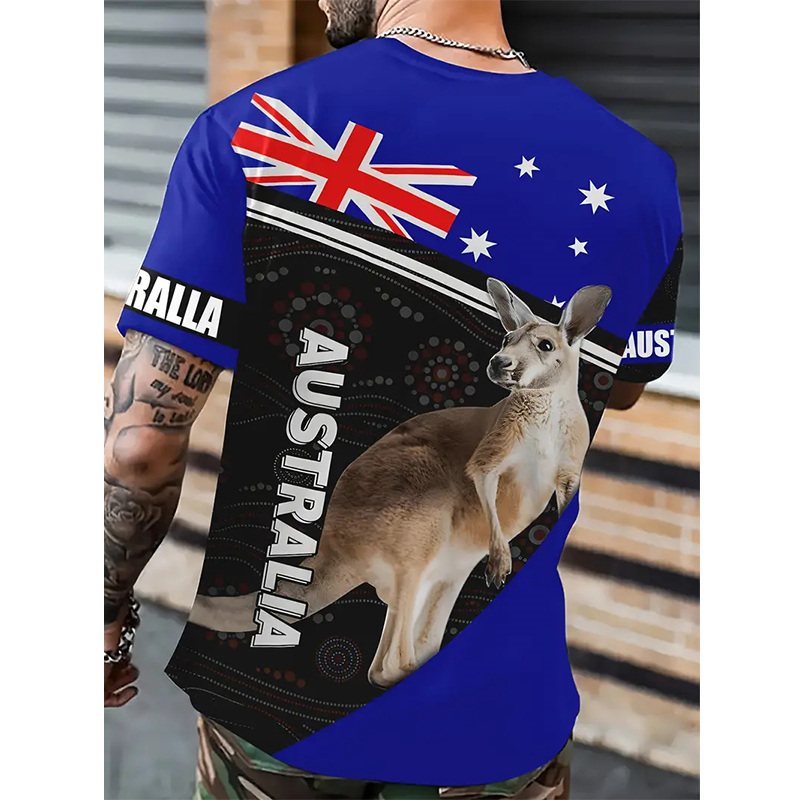 Summer Clothing Women Australia - オーストラリアグラフィック Tシャツ男性夏半袖オーストラリア国旗 3D プリント Tシャツスポーツカジュアルレディースメンズトップス服