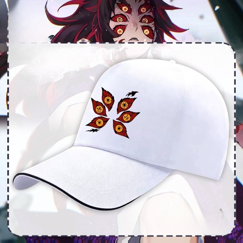 Japan Summer Festival Clothing - 鬼滅の刃アニメ 黒死牟コスプレ野球帽 男女兼用 夏用ピークキャップ 可愛い お祭りギフト
