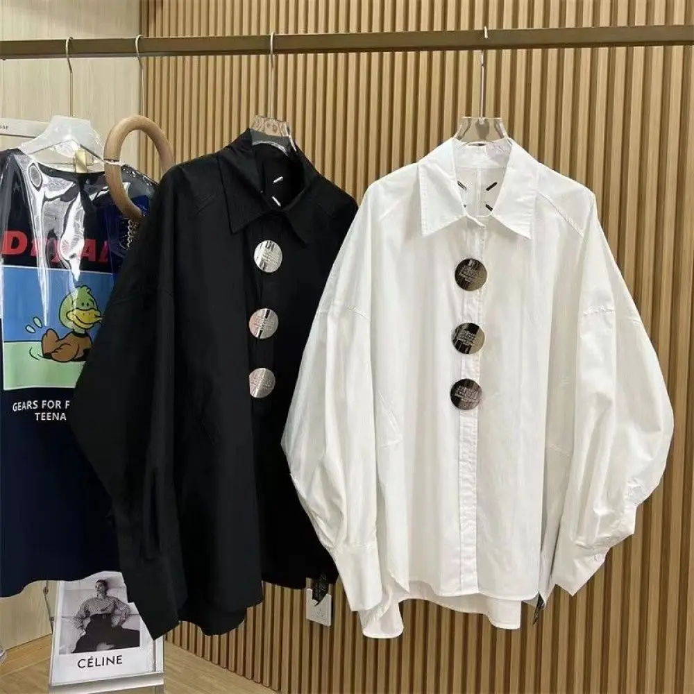 Summer Clothing For Plus Size Women - 女性用砂ポロシャツ、刺buttonボタン、バットウィングスリーブ、女性用ブラウス、ラディーズトップ、プラスサイズ、150kg、L-4XL、新しい春と秋、2024
