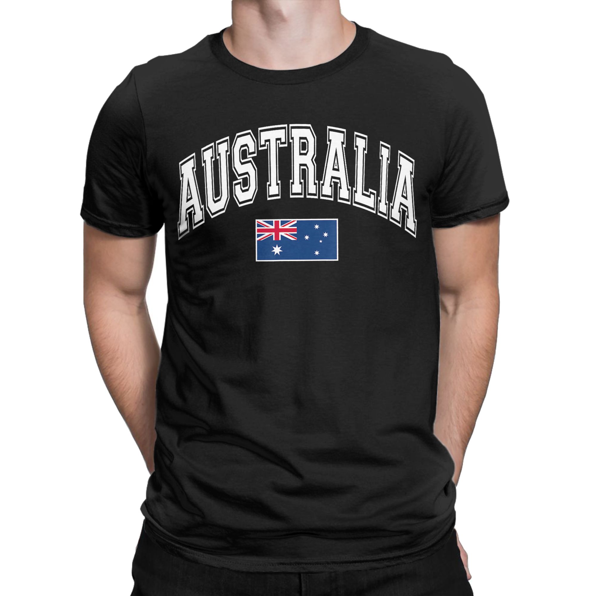 Summer Clothing Australia - 男性 Tシャツオーストラリアオーストラリア国旗ノベルティ純綿 Tシャツ半袖 Tシャツラウンドネック衣類プラスサイズ