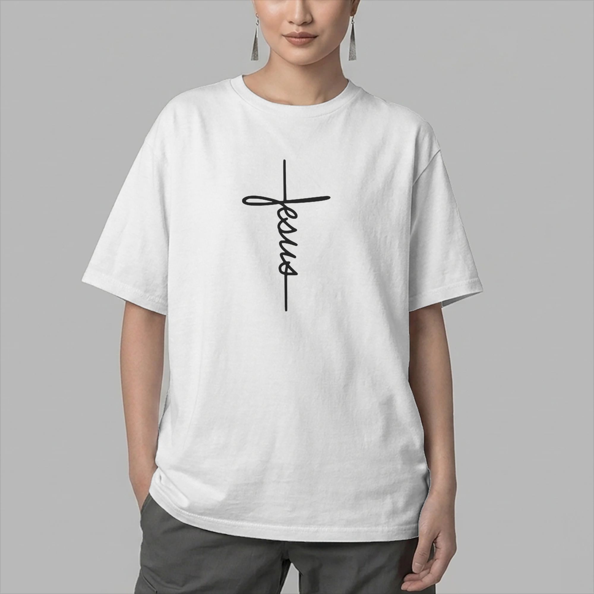 男性 Tシャツ イエスの名前がクロスロゴとして表示される 素 - Summer Clothing Name のレビューと価格