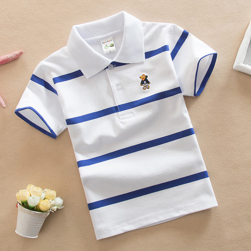 夏の男の子ポロシャツ半袖 Tシャツ子供のための少年ボトム無地 - Summer Clothing For Baby Boy のレビューと価格