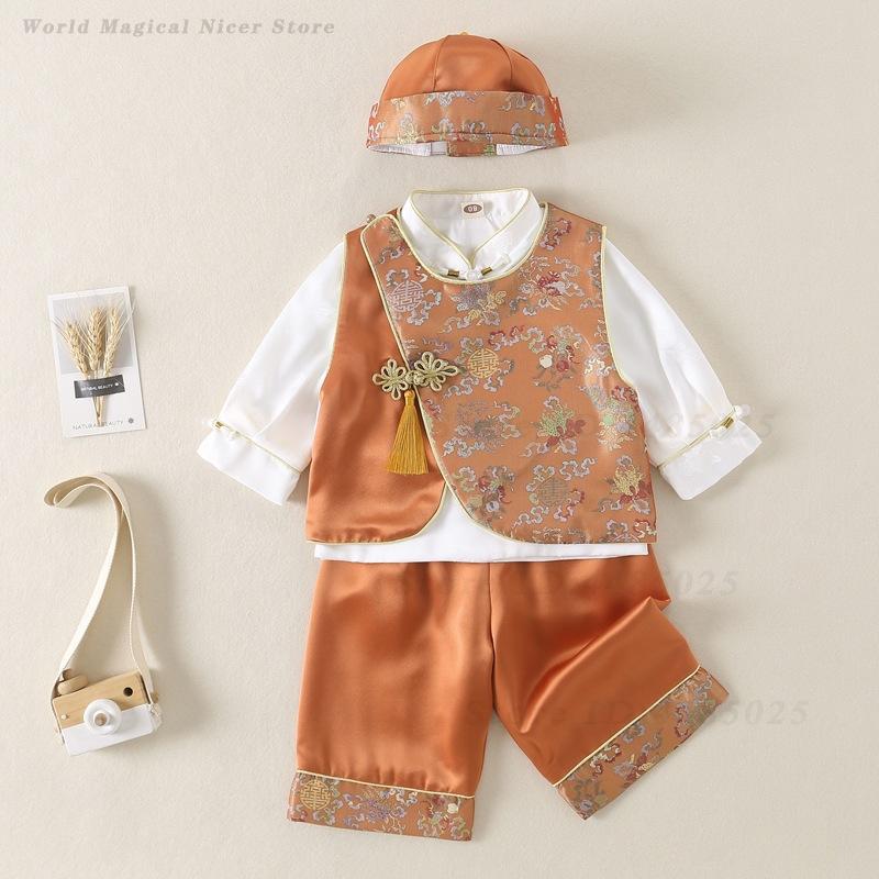 春夏ベビー唐服子供男の子女の子百日一歳衣装中国風東洋漢服写真 - Summer Clothing Baby Girl のレビューと価格