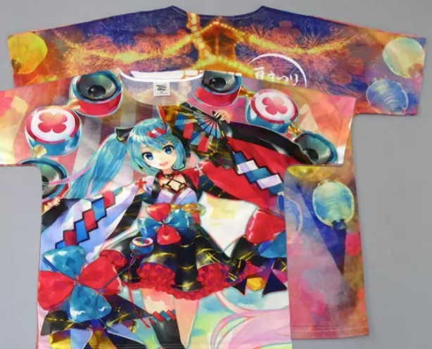 初音ミク 日本の夏祭り浴衣フルプリント Tシャツ、ユニセック - Japan Summer Festival Clothing のレビューと価格