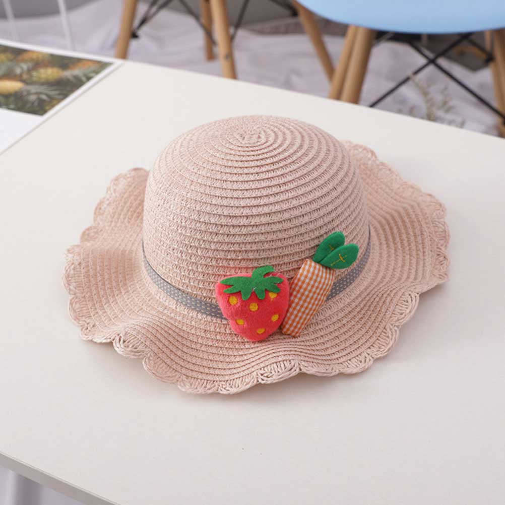 キッズ用麦わら日よけ帽子 ピンク 54cm プリンセスコスプ - Beach Bag Straw のレビューと価格