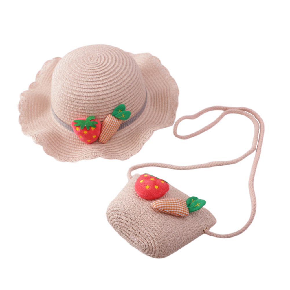 キッズ用麦わら日よけ帽子 ピンク 54cm プリンセスコスプ - Beach Bag Straw のレビューと価格