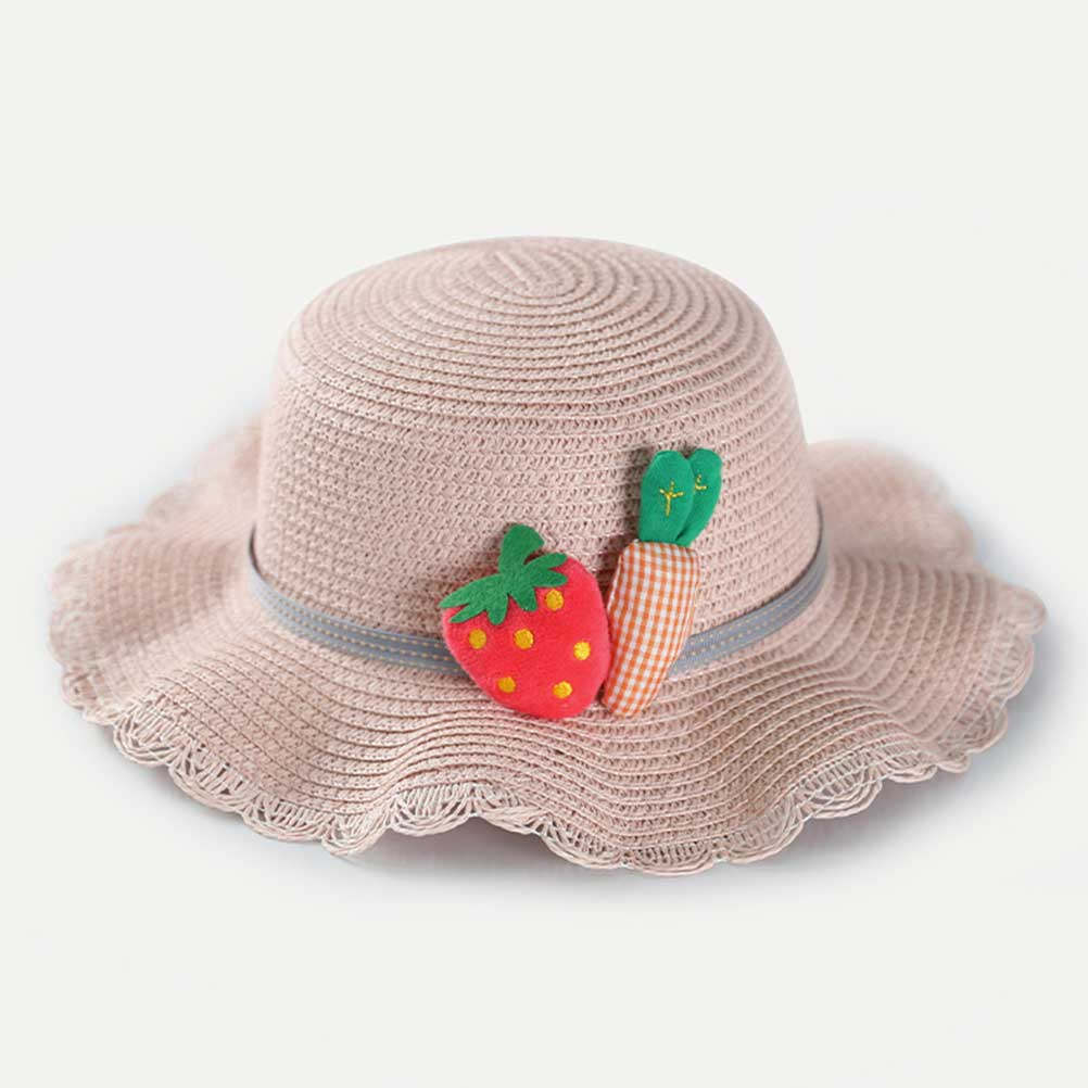 キッズ用麦わら日よけ帽子 ピンク 54cm プリンセスコスプ - Beach Bag Straw のレビューと価格