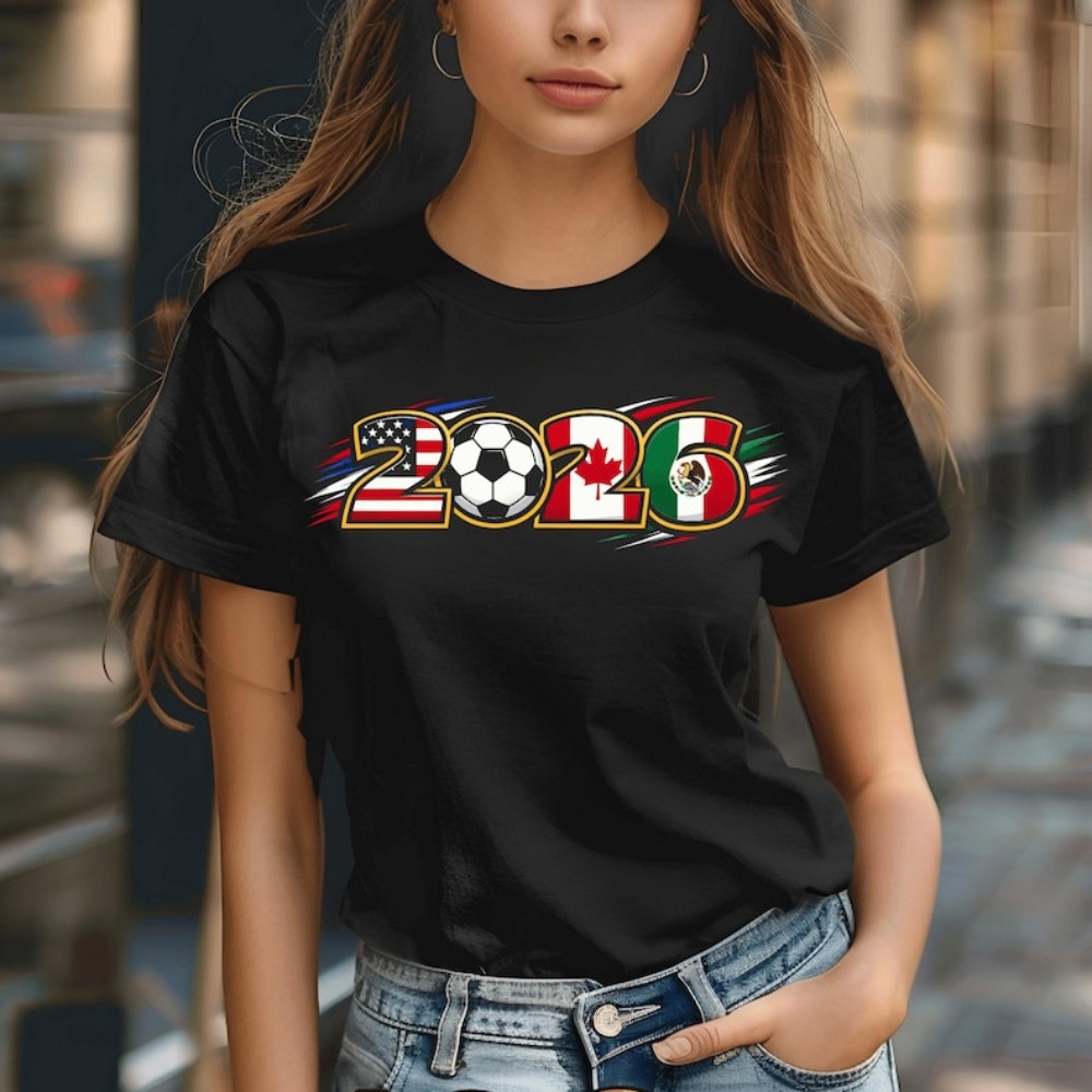 2026 米国カナダメキシコサッカーグラフィック男性女性綿  - Summer Clothing Canada のレビューと価格