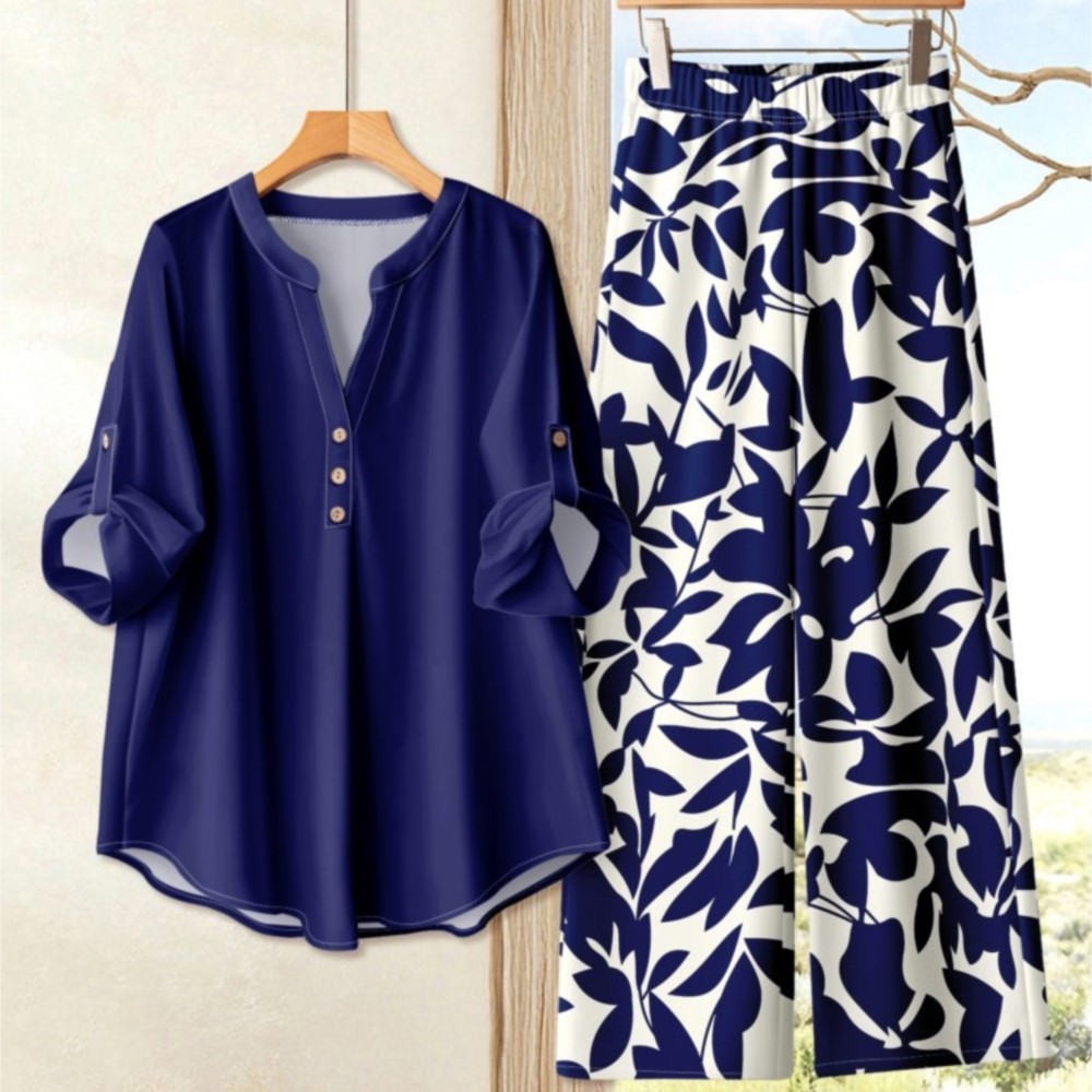 カジュアルなOネックプリント半袖シャツとワイドレッグパンツの - Zara Summer Clothing For Women のレビューと価格