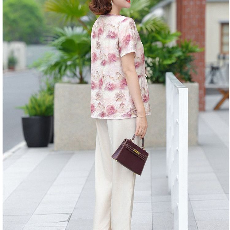 成熟した女性の夏のファッション、ゆったりとした半袖シフォント - Summer Clothing Over 60 のレビューと価格