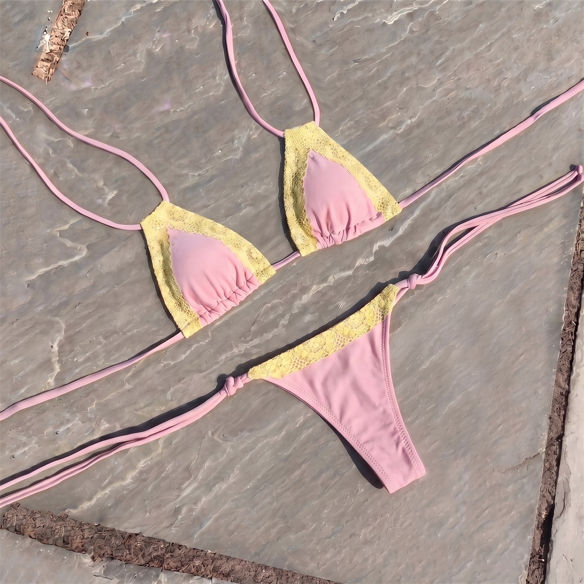 レース3点セット セクシービキニ セクシーな女性用バンドゥビ - Swim Cover Up Mesh のレビューと価格