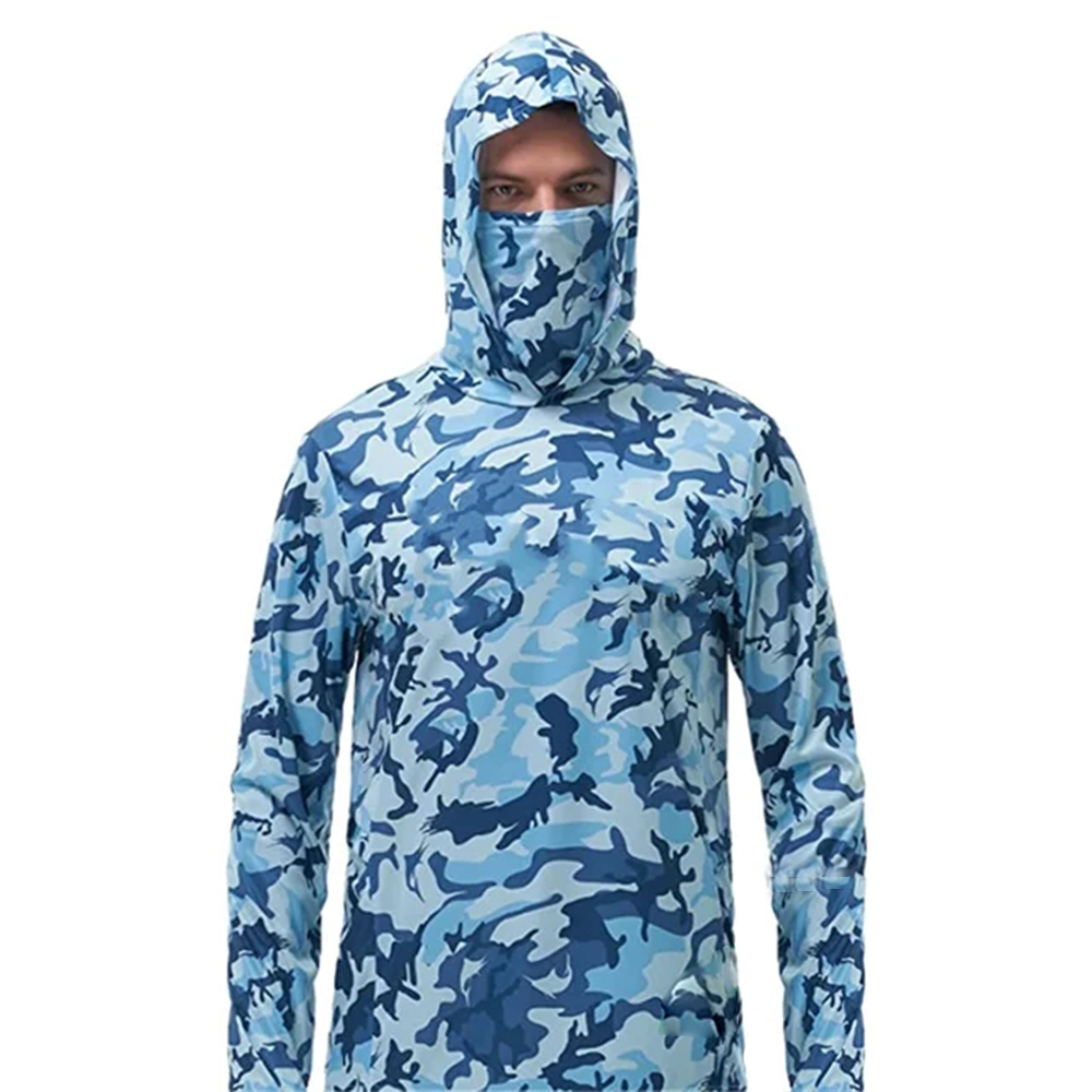 夏用フィッシングパーカー メンズ ジャージー 迷彩柄 長袖  - Summer Clothing Guys のレビューと価格