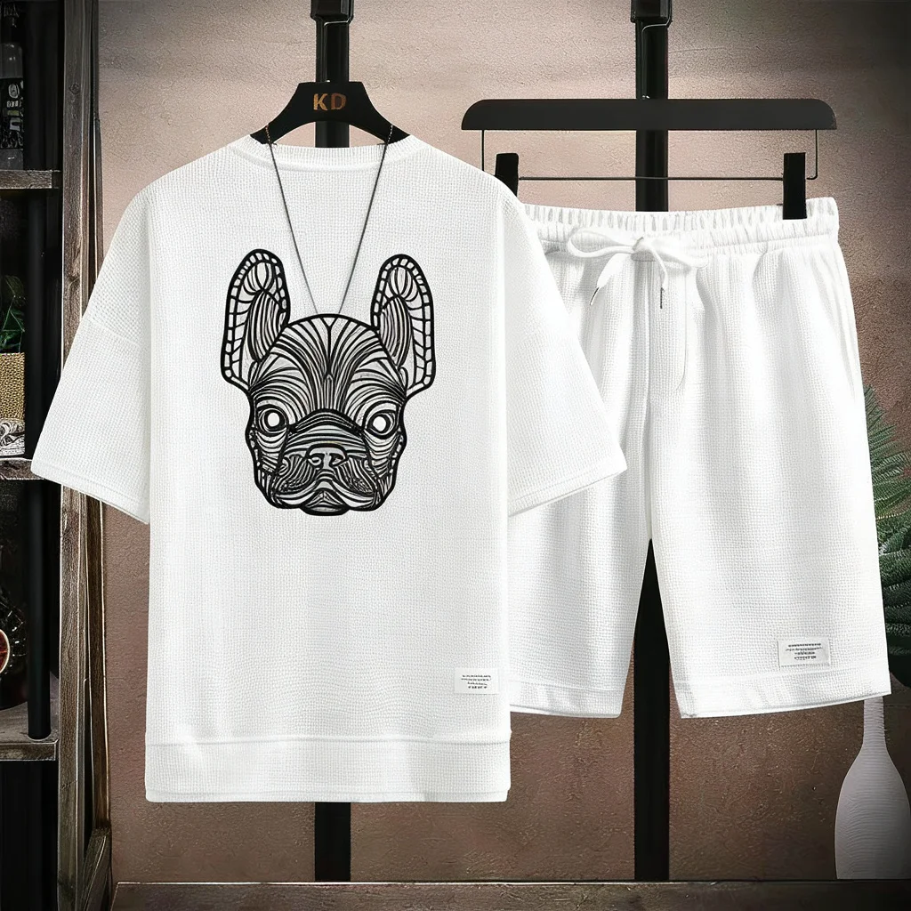 夏のメンズ速乾カジュアル半袖Tシャツとショートパンツセットシ - Summer Clothing Guys のレビューと価格