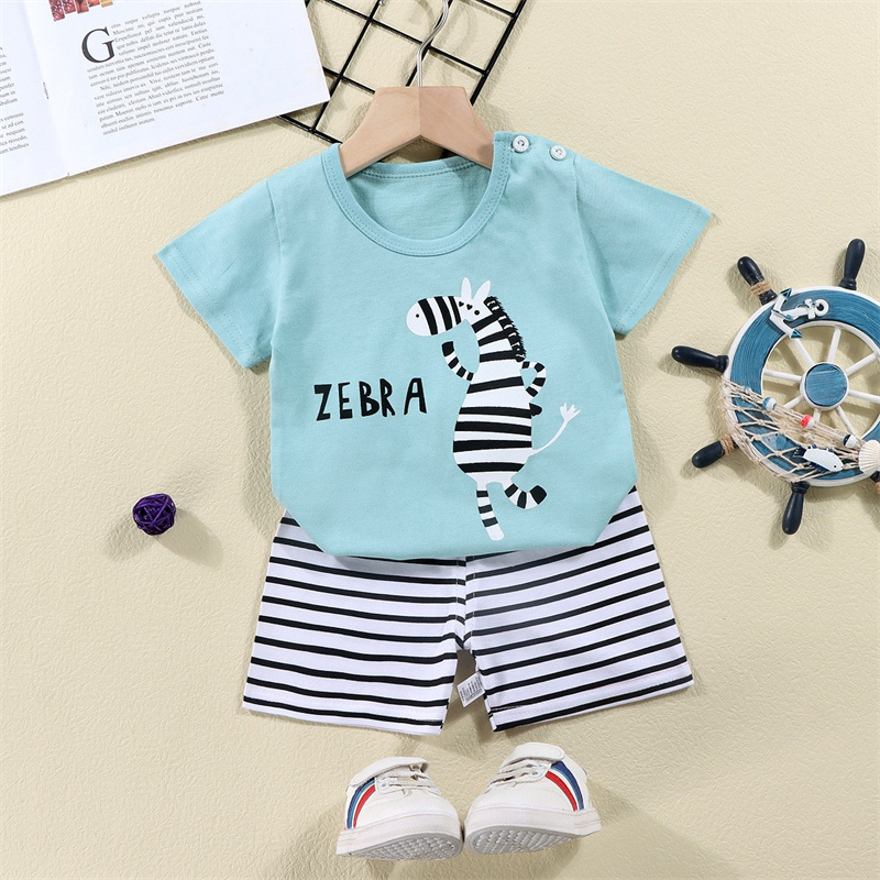 綿 Tシャツ + ショーツ 2 ピーストラックスーツセット子 - Summer Clothing For Baby Boy のレビューと価格