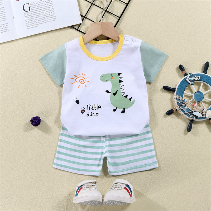 綿 Tシャツ + ショーツ 2 ピーストラックスーツセット子 - Summer Clothing For Baby Boy のレビューと価格