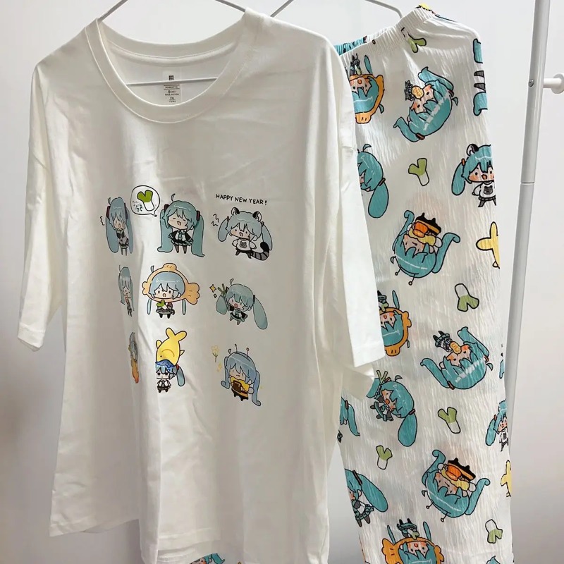 新しい初音ミクパジャマ夏純綿ラウンドネックショーツショーツパ - Japan Summer Festival Clothing のレビューと価格
