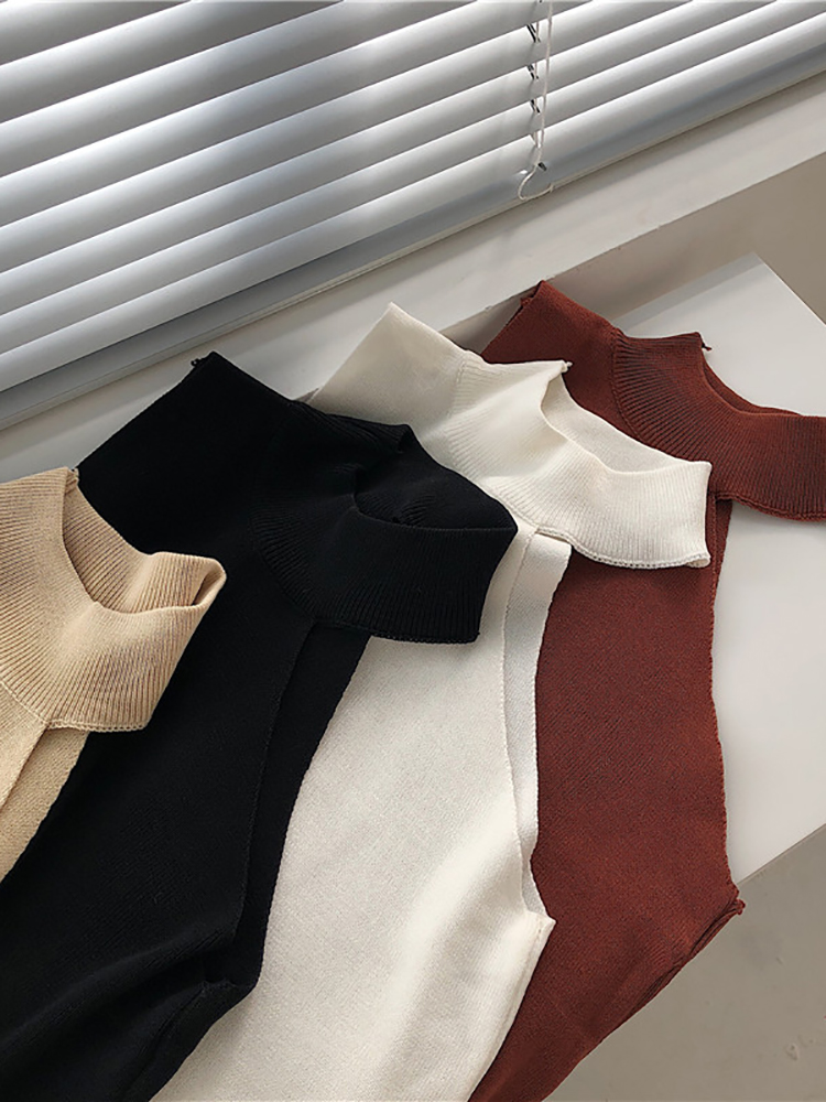 女性の裸の肩のノースリーブタートルネックセーター、ニットプル - Summer Jumper Clothing のレビューと価格