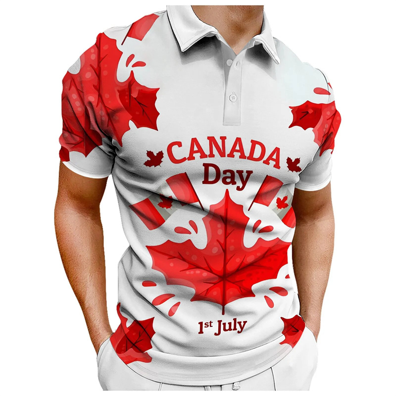 ファッションメープルリーフスカナダ国旗メンズポロ Tシャツ夏 - Summer Clothing Canada のレビューと価格