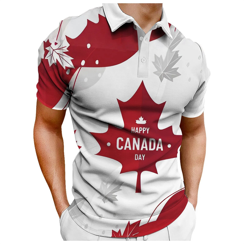 ファッションメープルリーフスカナダ国旗メンズポロ Tシャツ夏 - Summer Clothing Canada のレビューと価格