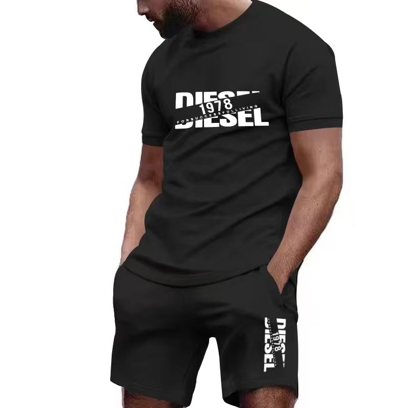 2026年新作夏メンズTシャツ+ショートパンツセット、プリン - Summer Clothing Guys のレビューと価格