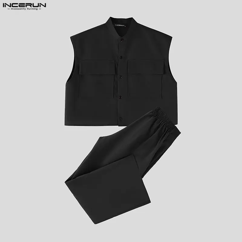 INCERUN 男性セット固体ノースリーブクロップトップスシ - Summer Clothing Guys のレビューと価格