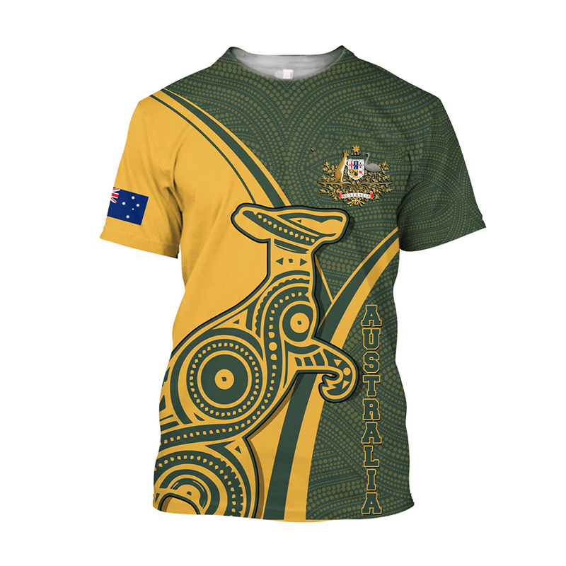 アボリジニカンガルーオーストラリアトップティーズ絵画夏メンズ - Summer Clothing Women Australia のレビューと価格