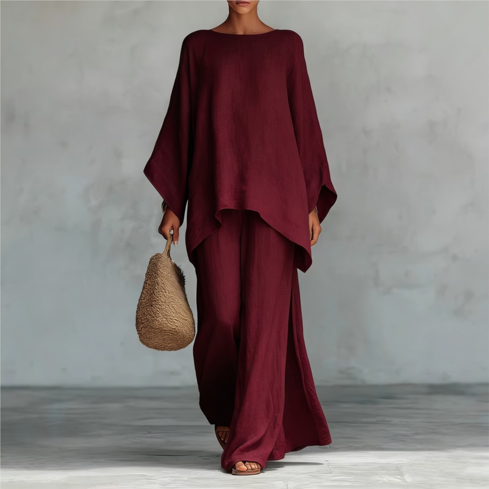 ファッションリネンルーズ長袖ワイドレッグパンツ 2 点セット - Zara Summer Clothing For Women のレビューと価格