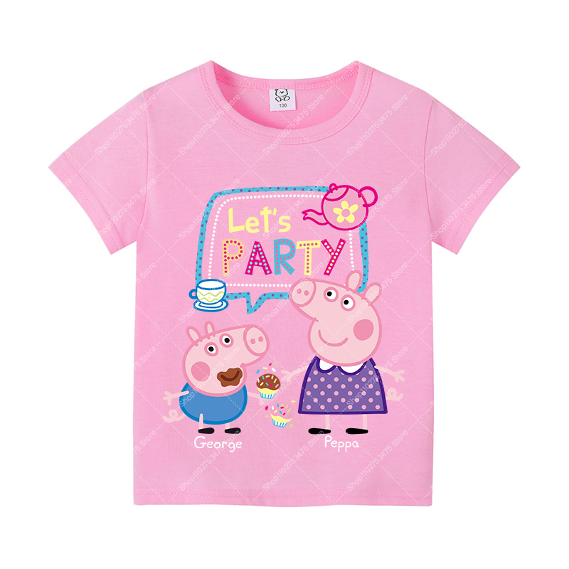 キッズガールかわいい綿 Tシャツ夏服漫画ペッパピッグプリント - Summer Clothing Girl のレビューと価格