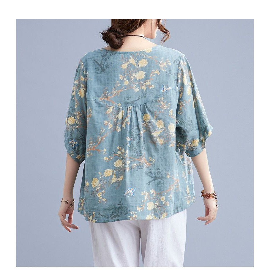 夏の新作綿麻スリムフィット半袖Tシャツレディースラウンドネッ - Summer Clothing Over 60 のレビューと価格