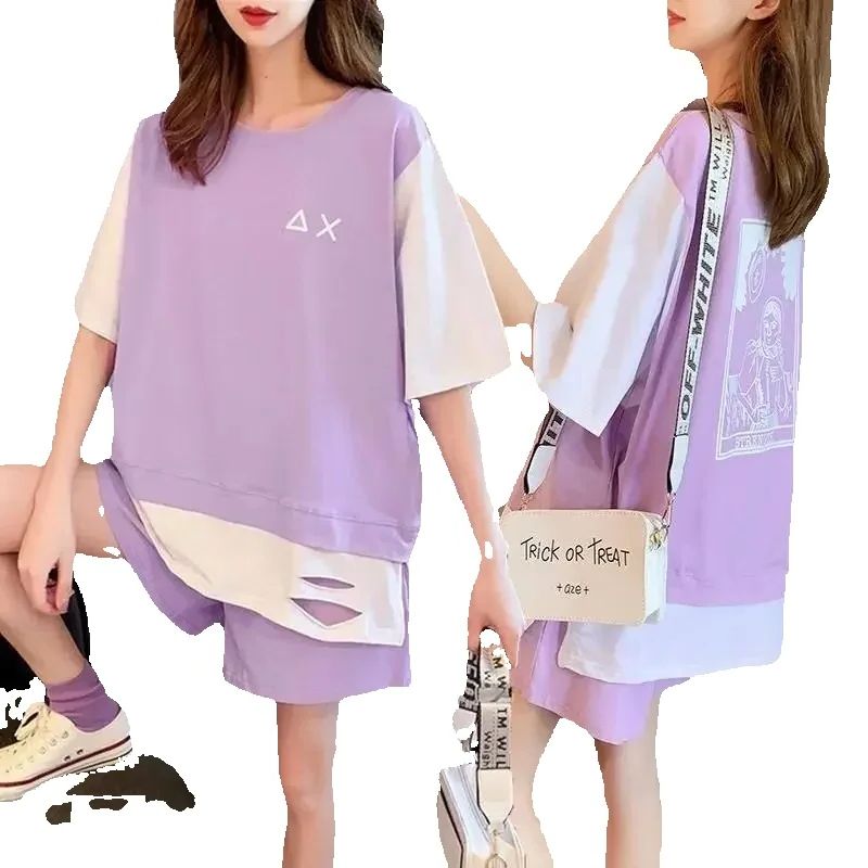 レディースカジュアルプラスサイズ2ピーススポーツスーツ夏新作 - Summer Clothing Wear のレビューと価格