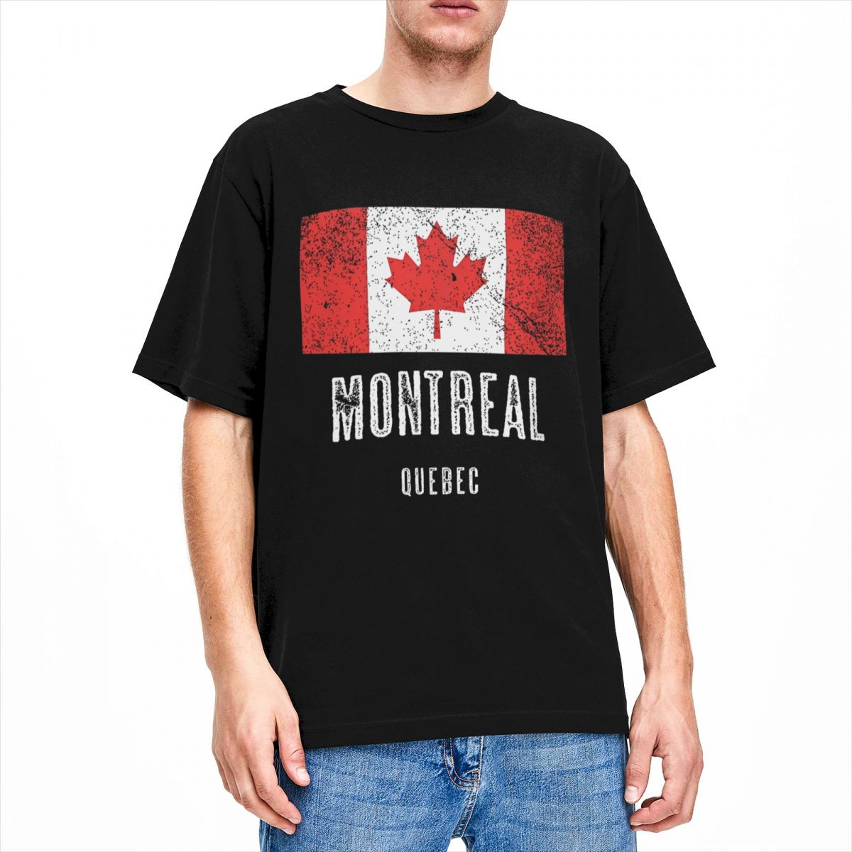 男性用の純綿のプリントTシャツ,カナダとカナダの旗のプリント - Summer Clothing Canada のレビューと価格