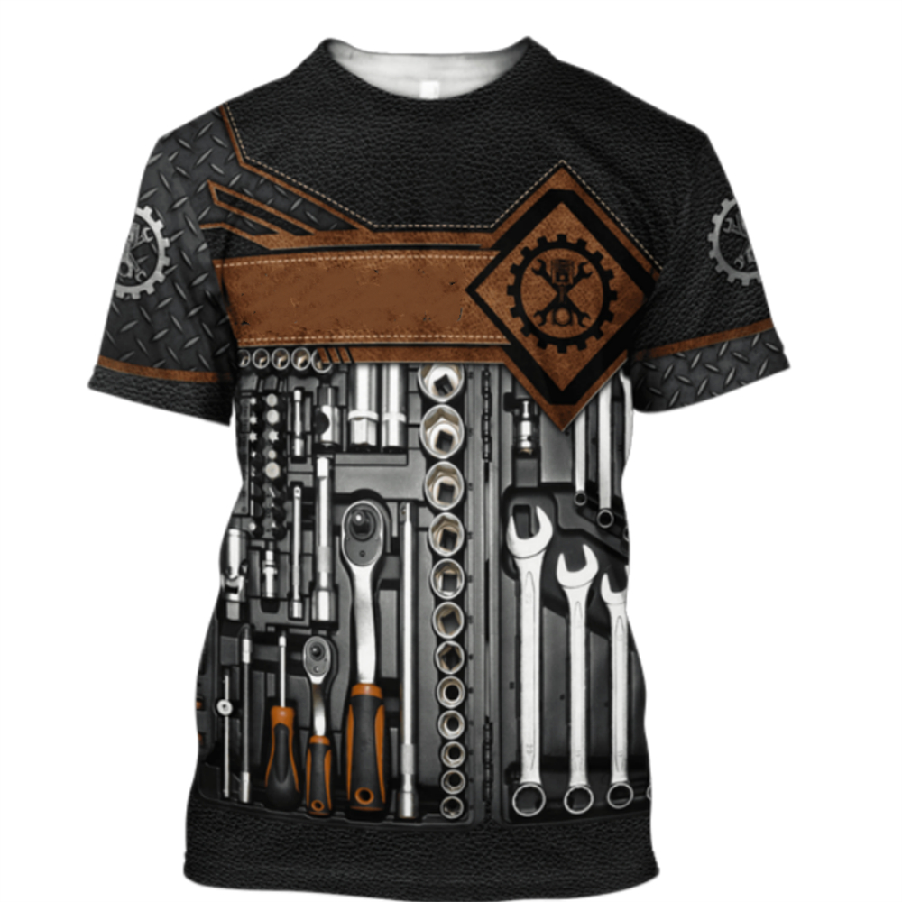 メンズ3DメカニックプリントTシャツ,特大セーター,ストリー - Summer Clothing Name のレビューと価格