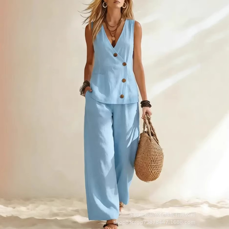 ファッションディープ V ネックノースリーブ女性夏のズボンス - Zara Summer Clothing For Women のレビューと価格