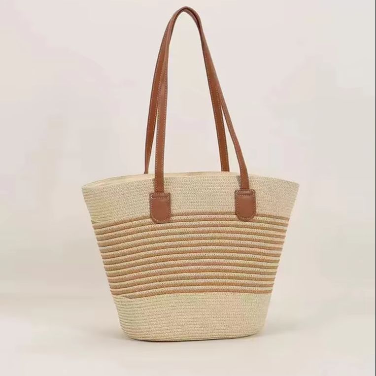 CLAREGQI レディース ストライプストロートートバッグ - Beach Bag Straw のレビューと価格