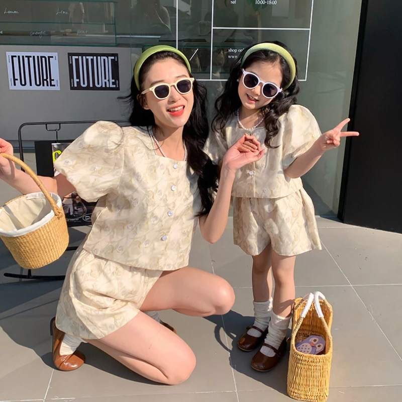 母と娘のためのマッチングセット,母と娘の服,トップスとショー - Summer Clothing Baby Girl のレビューと価格