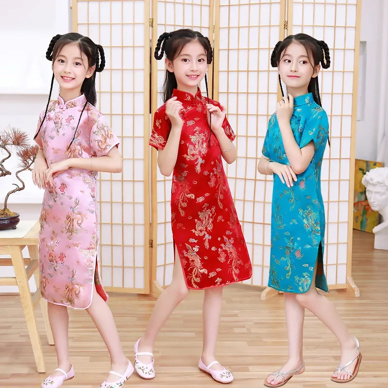 夏の子供用チャイナドレス キッズ2024 女の子用モダンパー - Summer Clothing Baby Girl のレビューと価格