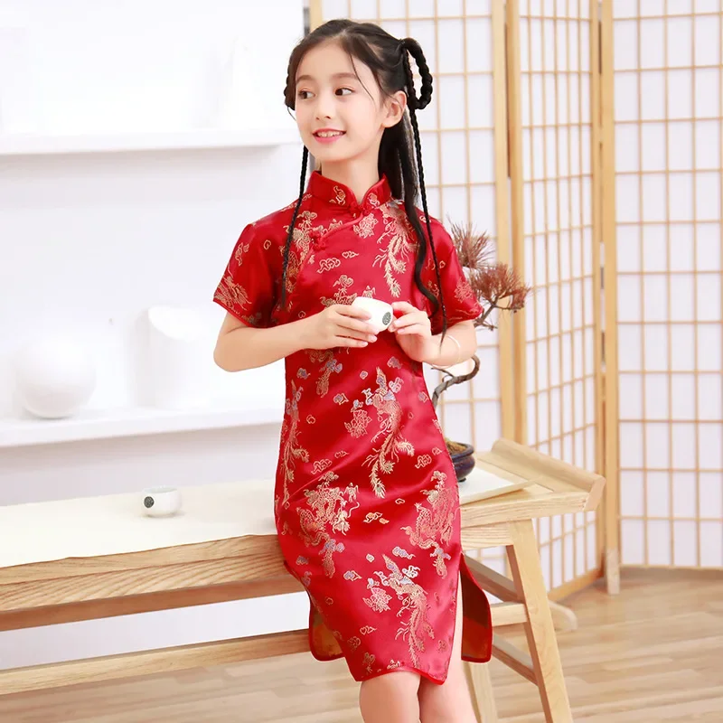 夏の子供用チャイナドレス キッズ2024 女の子用モダンパー - Summer Clothing Baby Girl のレビューと価格