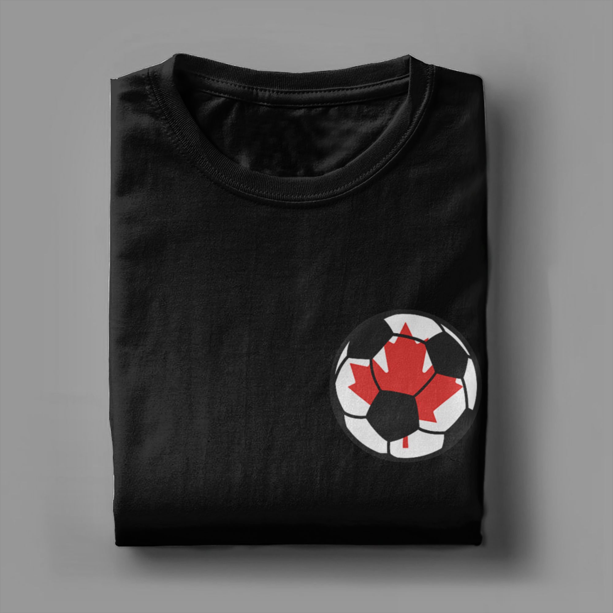 カナダサッカーボールカナダ国旗メンズ Tシャツユニークな T - Summer Clothing Canada のレビューと価格