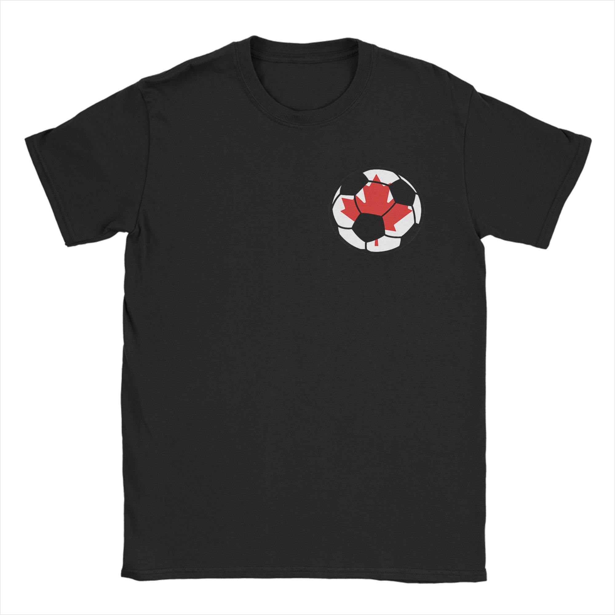カナダサッカーボールカナダ国旗メンズ Tシャツユニークな T - Summer Clothing Canada のレビューと価格