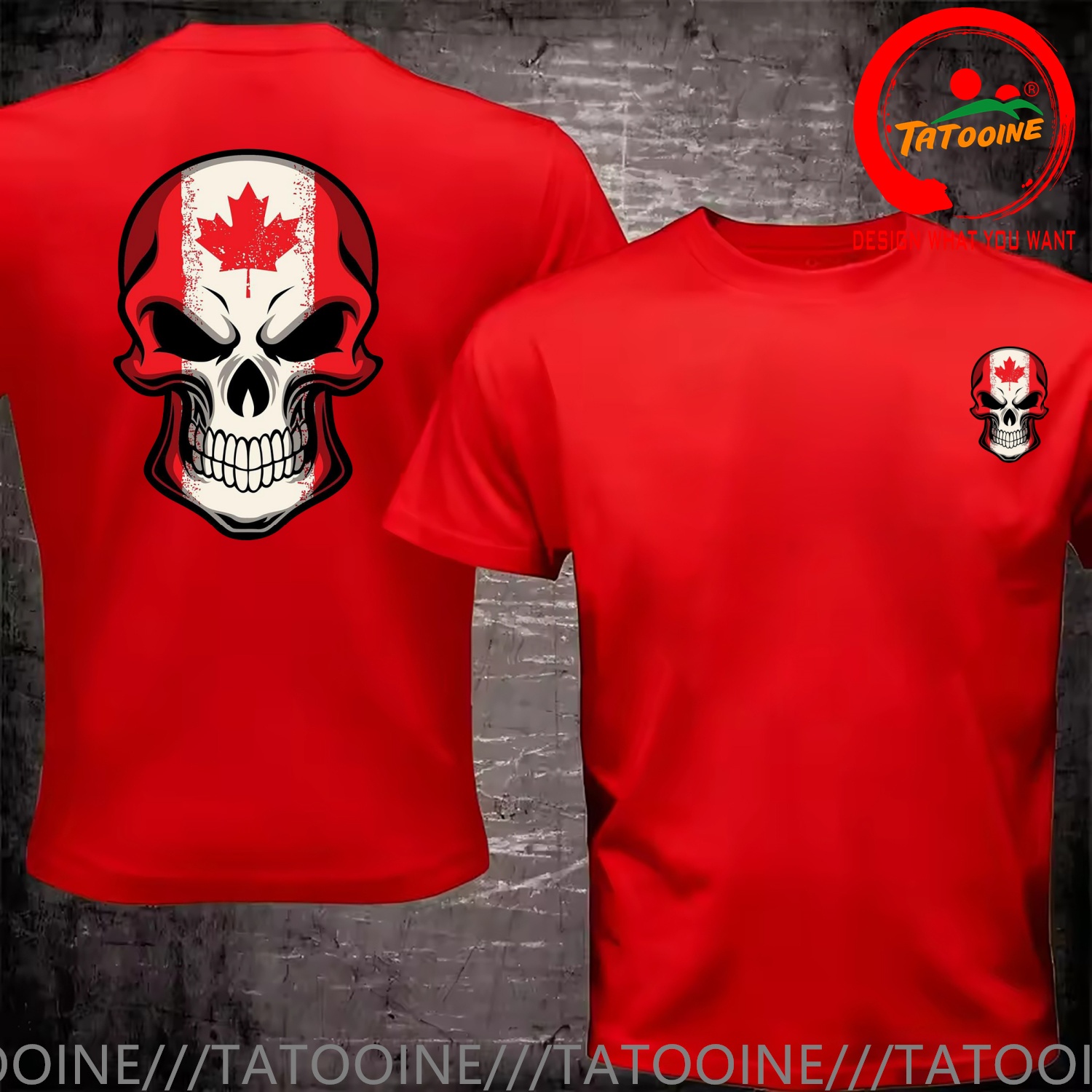 面白いデザインのカナダ国旗が描かれたスカル SRed ダブル - Summer Clothing Canada のレビューと価格