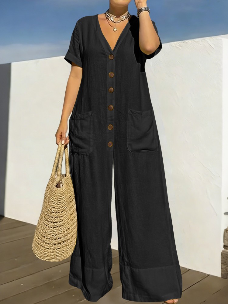 プラスサイズ女性服ジャンプスーツ夏服ブルーアーバンレジャーボ - Summer Clothing For Plus Size Women のレビューと価格